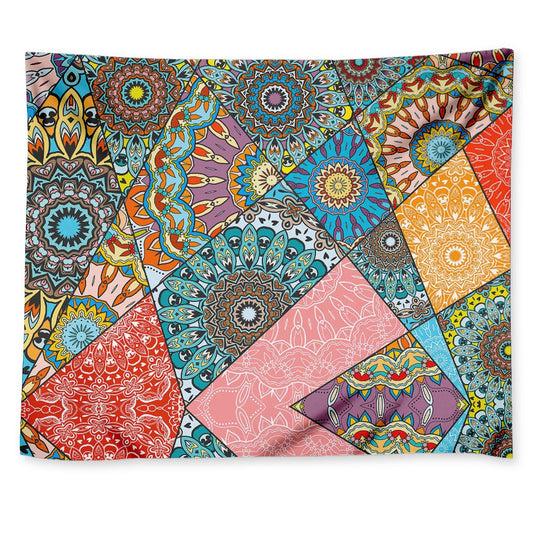 Patchwork Mandala Bohemian Pattern Print Tapestry