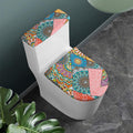 Patchwork Mandala Bohemian Pattern Print Toilet Lid And Tank Cover Set