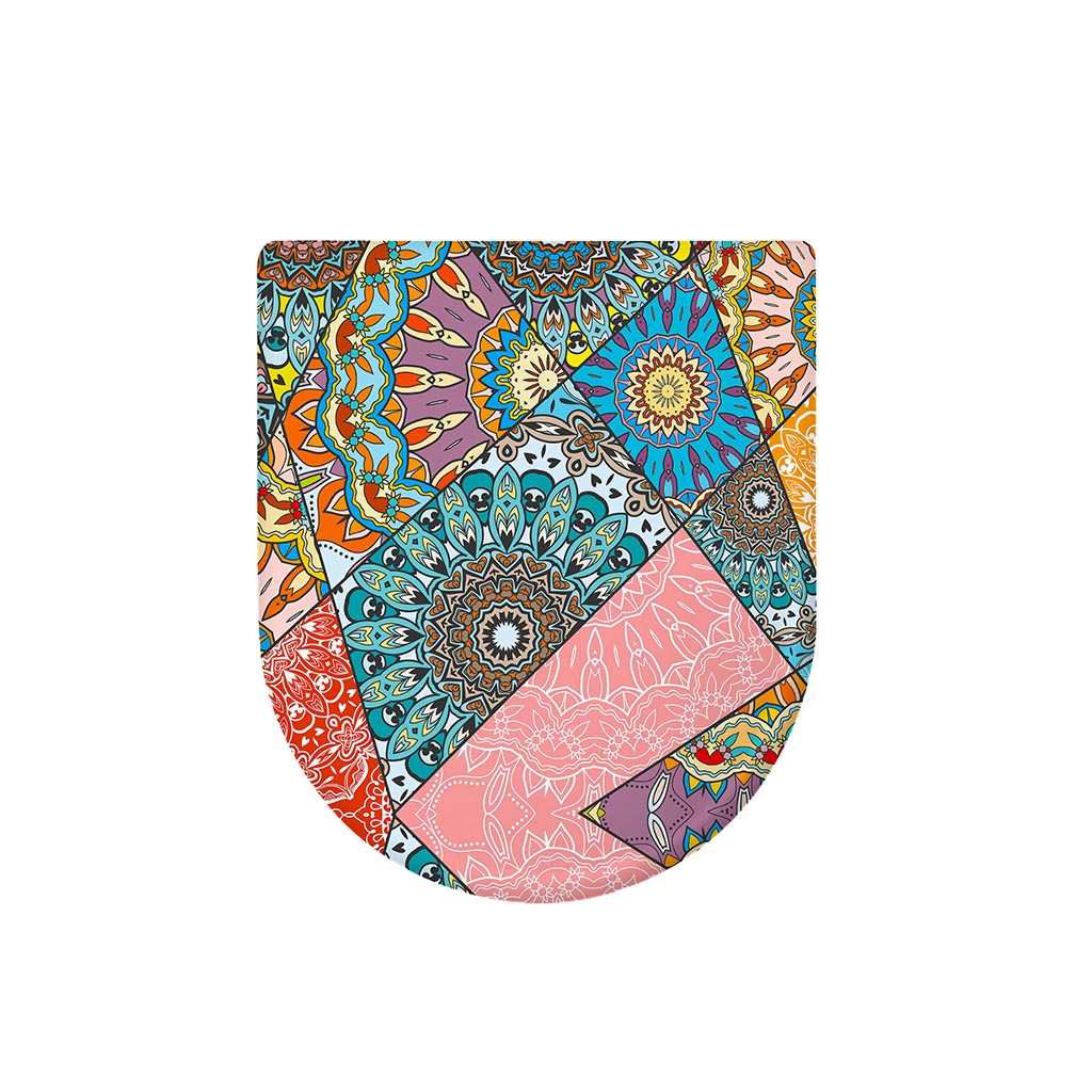 Patchwork Mandala Bohemian Pattern Print Toilet Lid Cover