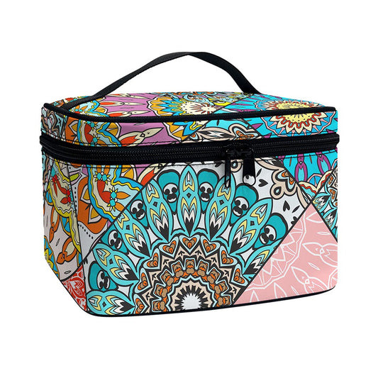 Patchwork Mandala Bohemian Pattern Print Travel Makeup Bag