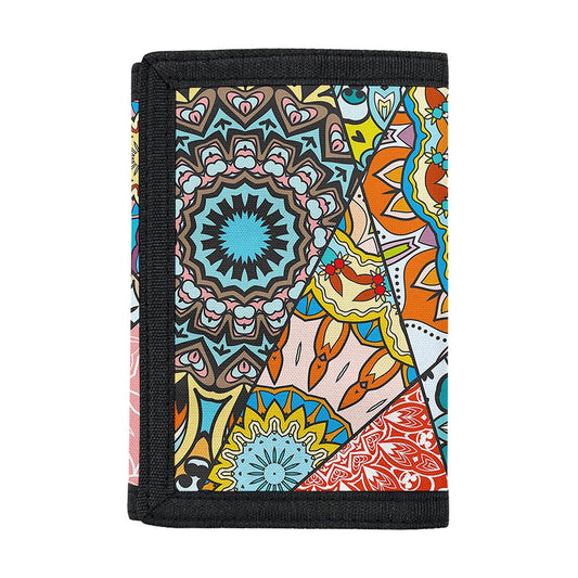 Patchwork Mandala Bohemian Pattern Print Trifold Wallet