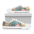 Patchwork Mandala Bohemian Pattern Print White Low Top Sneakers