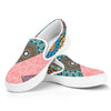 Patchwork Mandala Bohemian Pattern Print White Slip On Sneakers