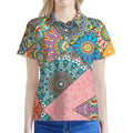Patchwork Mandala Bohemian Pattern Print Women's Polo Shirt