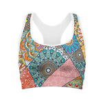 Patchwork Mandala Bohemian Pattern Print Women's Sports Bra