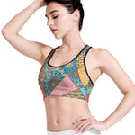 Patchwork Mandala Bohemian Pattern Print Women's Sports Bra