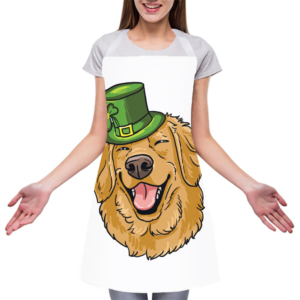 Patrick's Day Golden Retriever Print Adjustable Apron