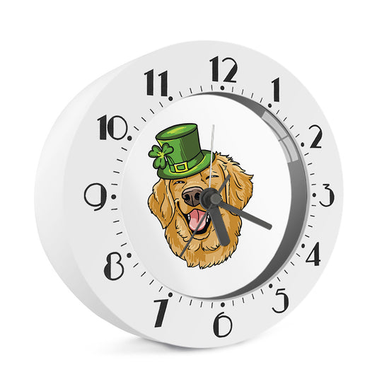 Patrick's Day Golden Retriever Print Alarm Clock