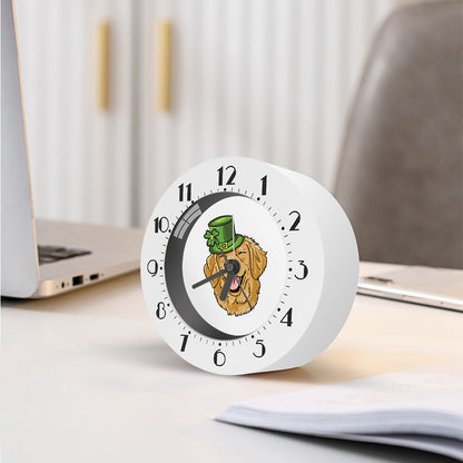 Patrick's Day Golden Retriever Print Alarm Clock