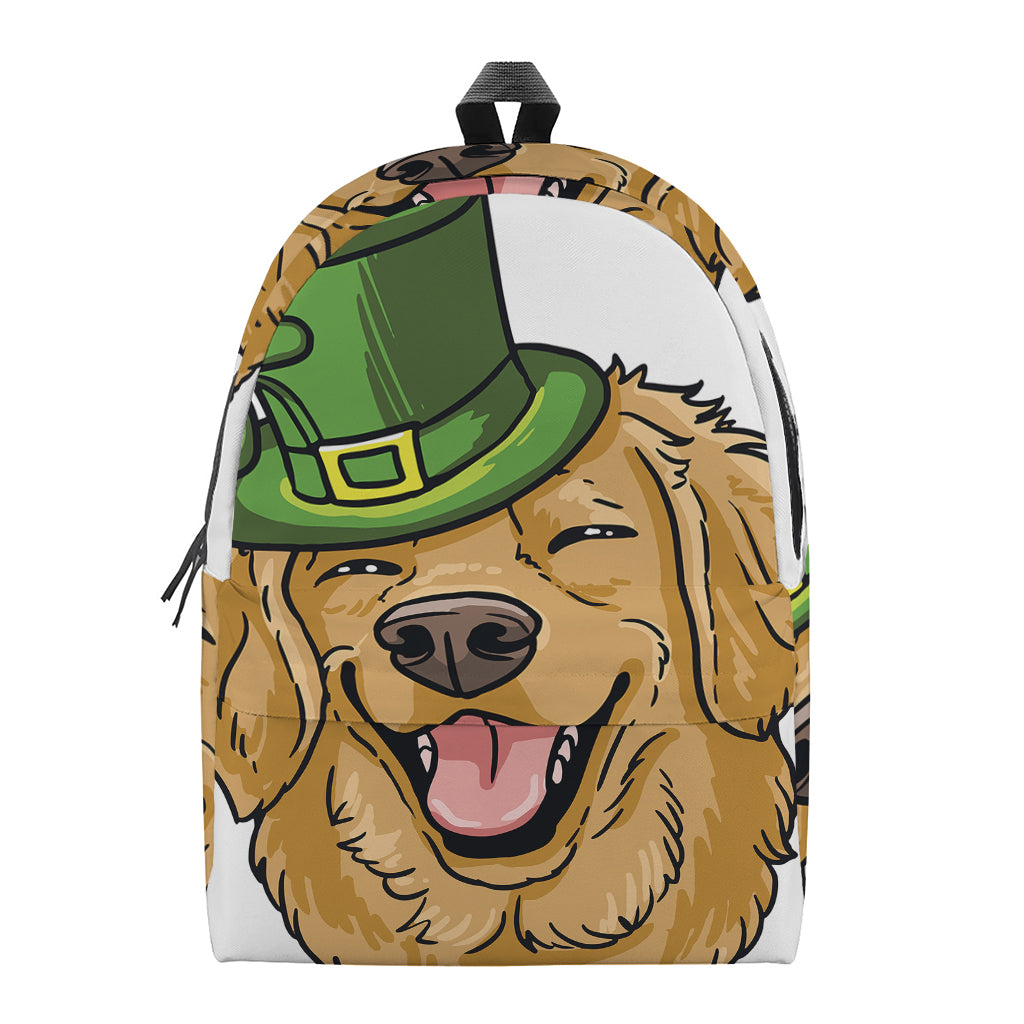 Patrick's Day Golden Retriever Print Backpack