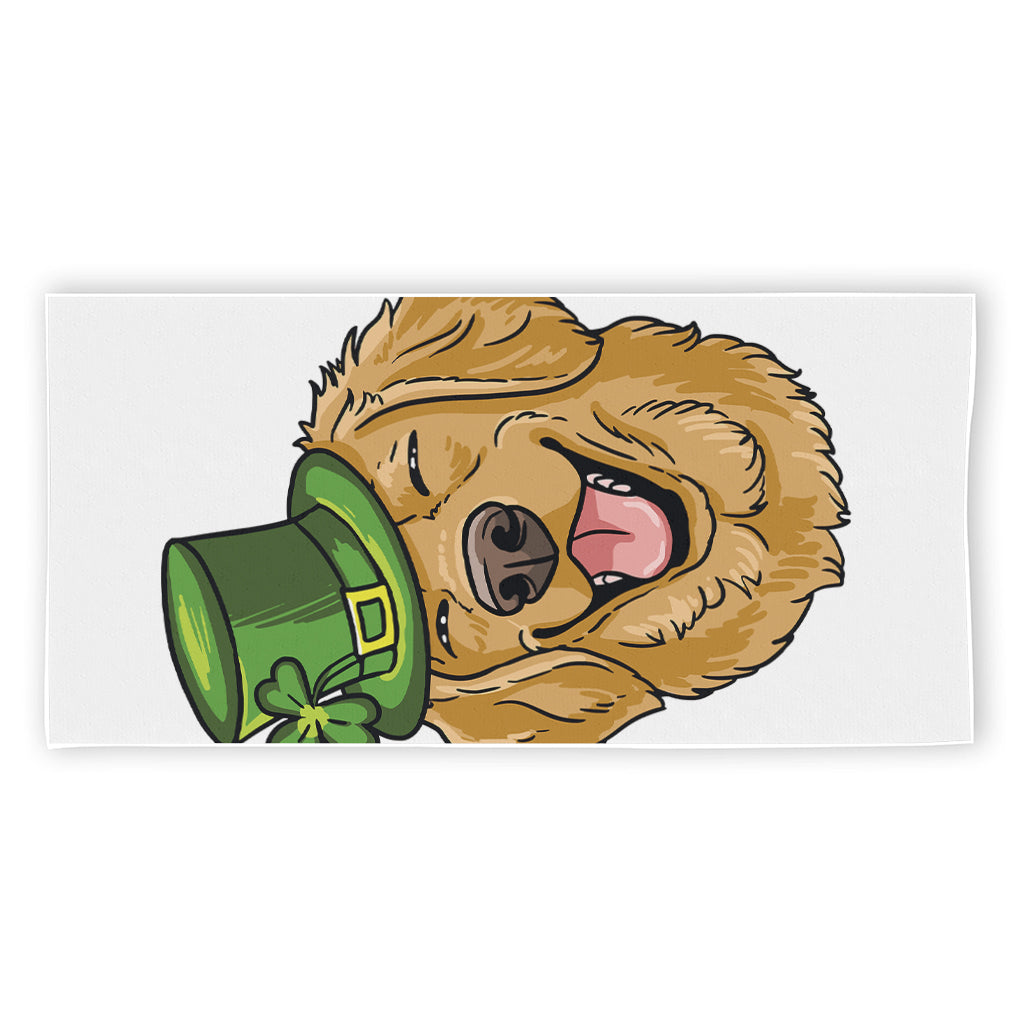 Patrick's Day Golden Retriever Print Beach Towel