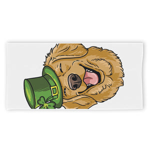 Patrick's Day Golden Retriever Print Beach Towel