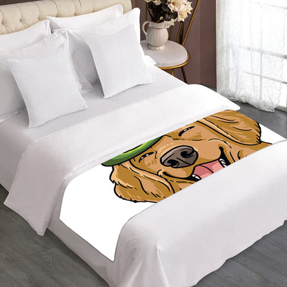 Patrick's Day Golden Retriever Print Bed Runner