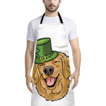 Patrick's Day Golden Retriever Print Bib Apron With Pocket