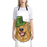 Patrick's Day Golden Retriever Print Bib Apron With Pocket