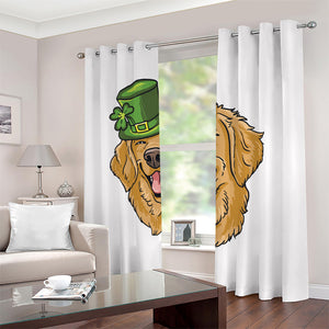 Patrick's Day Golden Retriever Print Blackout Grommet Curtains