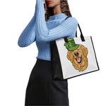 Patrick's Day Golden Retriever Print Canvas Tote Bag