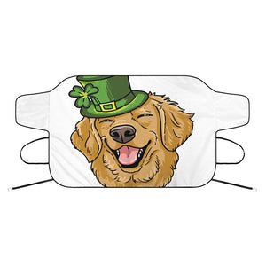 Patrick's Day Golden Retriever Print Car Windshield Snow Cover