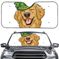 Patrick's Day Golden Retriever Print Car Windshield Sun Shade