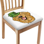Patrick's Day Golden Retriever Print Chair Cushion Cover