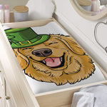 Patrick's Day Golden Retriever Print Changing Pad Cover