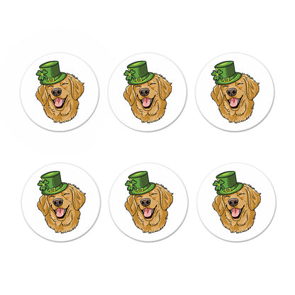 Patrick's Day Golden Retriever Print Coaster Set