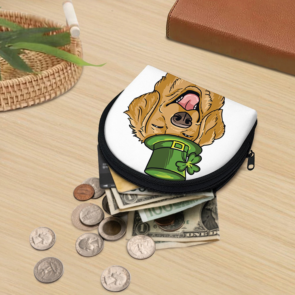 Patrick's Day Golden Retriever Print Coin Purse