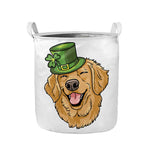 Patrick's Day Golden Retriever Print Collapsible Laundry Basket