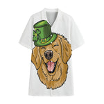 Patrick's Day Golden Retriever Print Cotton Hawaiian Shirt