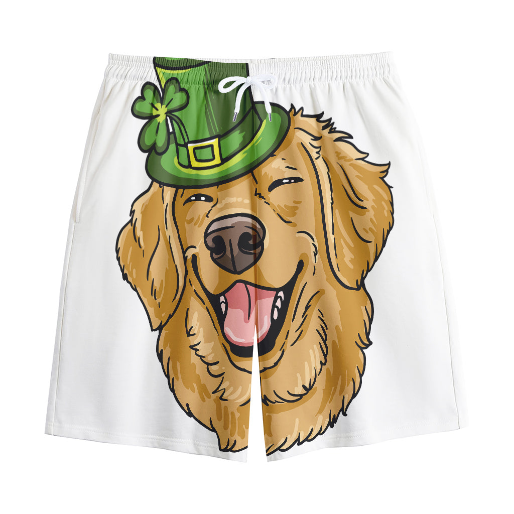 Patrick's Day Golden Retriever Print Cotton Shorts