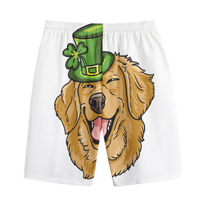 Patrick's Day Golden Retriever Print Cotton Shorts