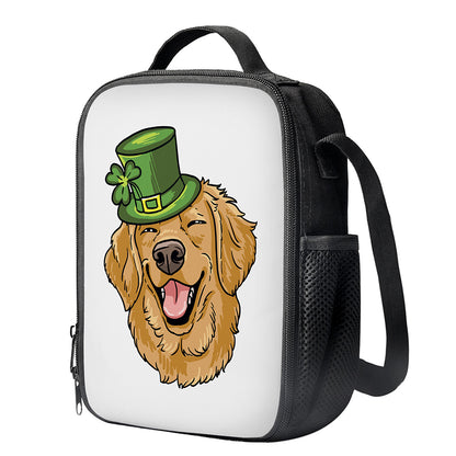 Patrick's Day Golden Retriever Print Crossbody Lunch Bag