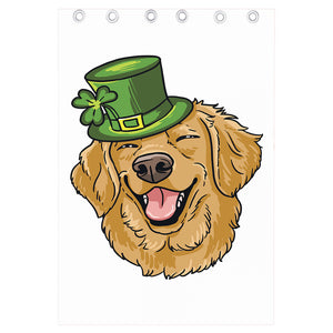 Patrick's Day Golden Retriever Print Curtain