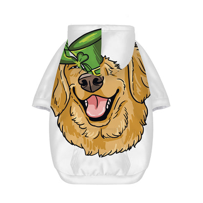 Patrick's Day Golden Retriever Print Dog Zip Up Hoodie