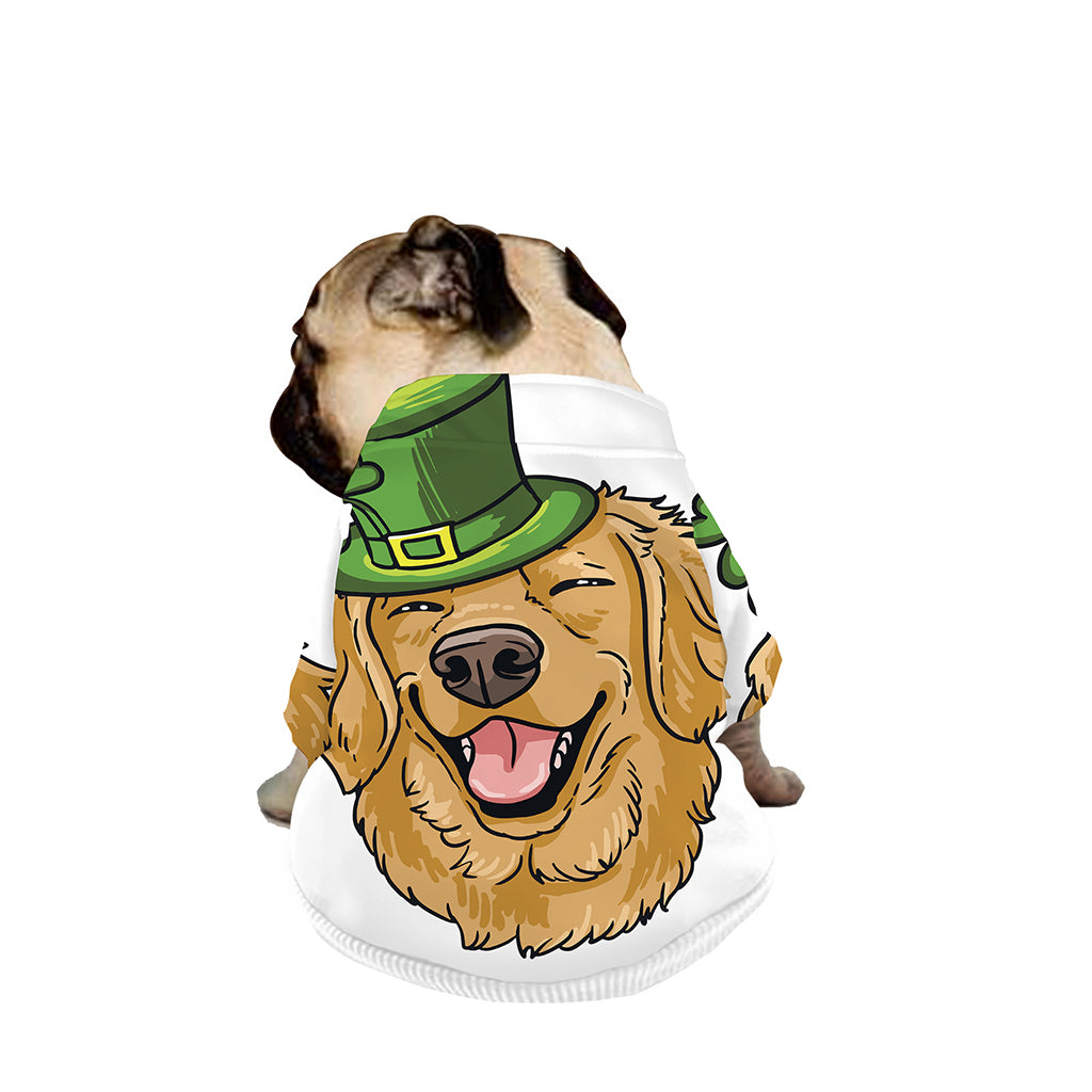 Patrick's Day Golden Retriever Print Dog Zip Up Jacket