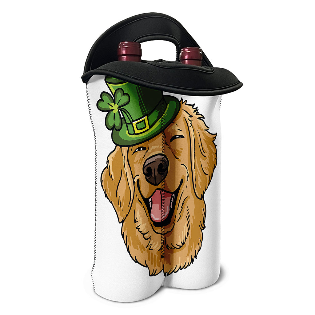 Patrick's Day Golden Retriever Print Double Neoprene Wine Tote