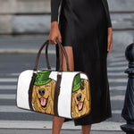 Patrick's Day Golden Retriever Print Duffle Bag