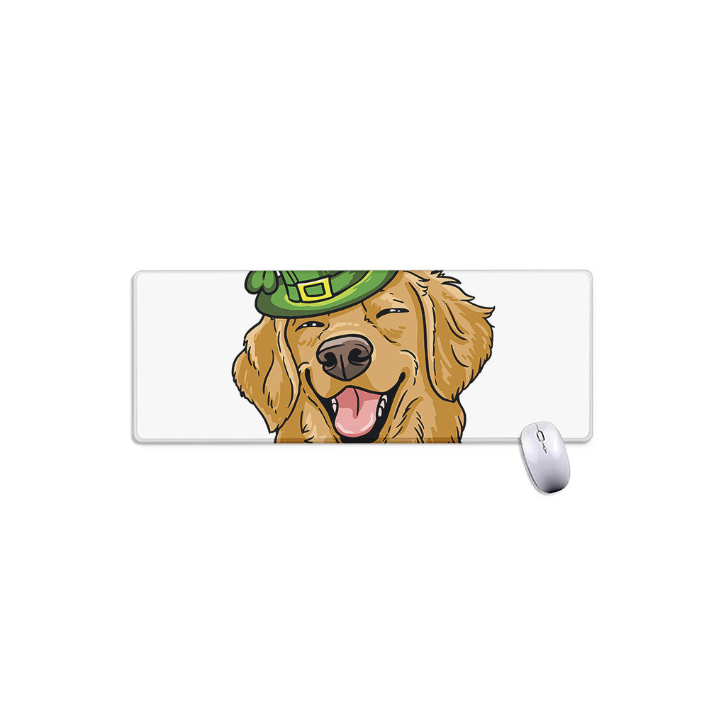 Patrick's Day Golden Retriever Print Extended Mouse Pad