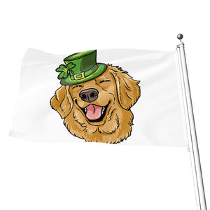 Patrick's Day Golden Retriever Print Flag