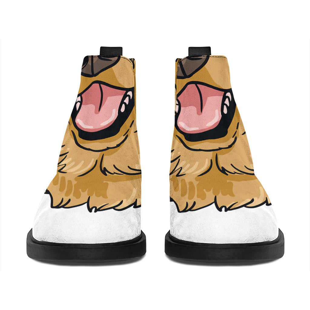 Patrick's Day Golden Retriever Print Flat Ankle Boots