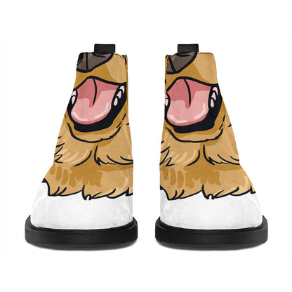 Patrick's Day Golden Retriever Print Flat Ankle Boots