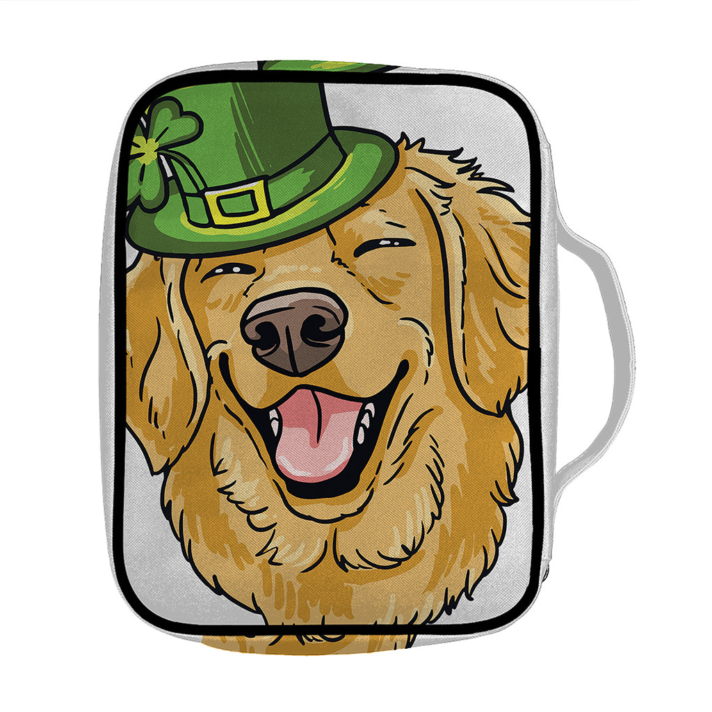 Patrick's Day Golden Retriever Print Front Pocket Bible Bag
