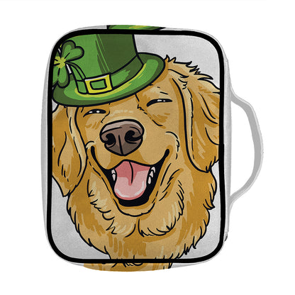 Patrick's Day Golden Retriever Print Front Pocket Bible Bag