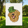 Patrick's Day Golden Retriever Print Garden Flag