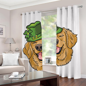 Patrick's Day Golden Retriever Print Grommet Curtains