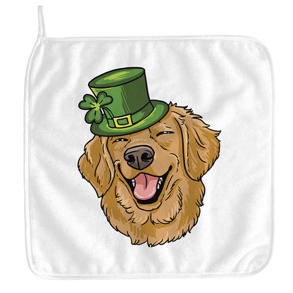 Patrick's Day Golden Retriever Print Hand Towel