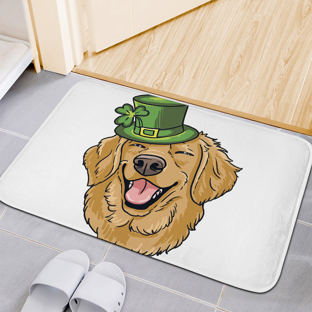 Patrick's Day Golden Retriever Print Indoor Door Mat