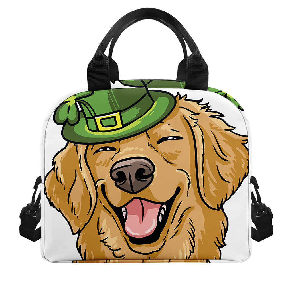 Patrick's Day Golden Retriever Print Insulated Lunch Bag