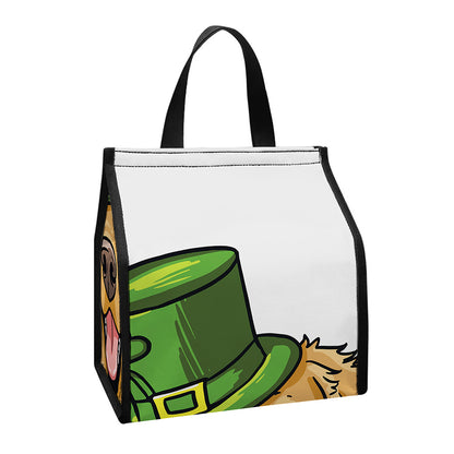 Patrick's Day Golden Retriever Print Insulated Lunch Tote
