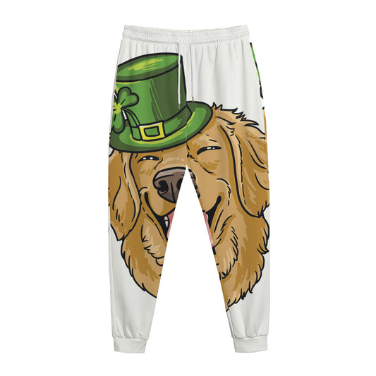 Patrick's Day Golden Retriever Print Jogger Pants